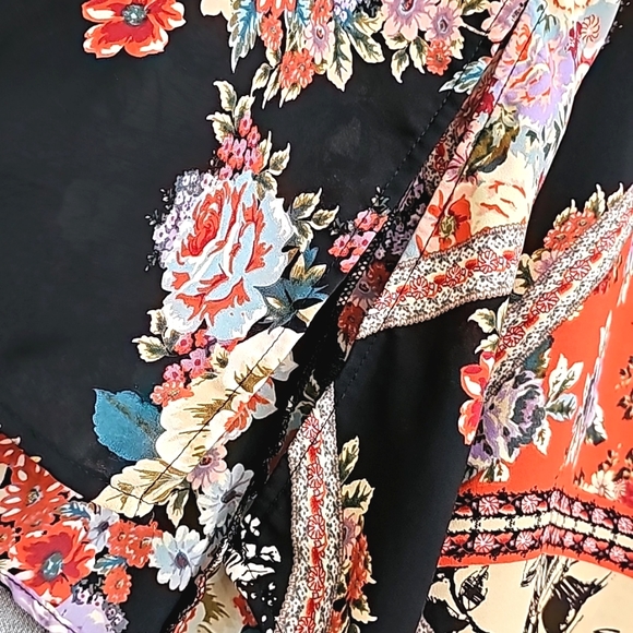 Nwot Anthropologie Fig and Flower Boho Split Bell Longsleeve Blk - Picture 17 of 17